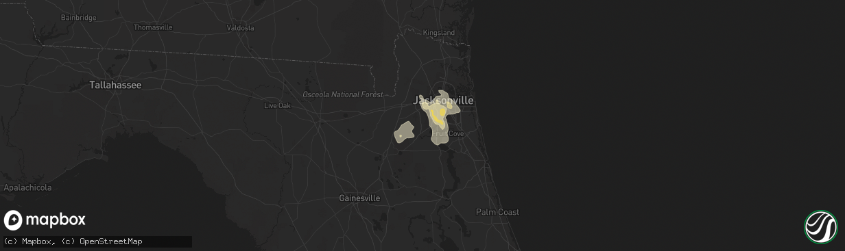 Hail map in Orange Park, FL on June 14, 2013