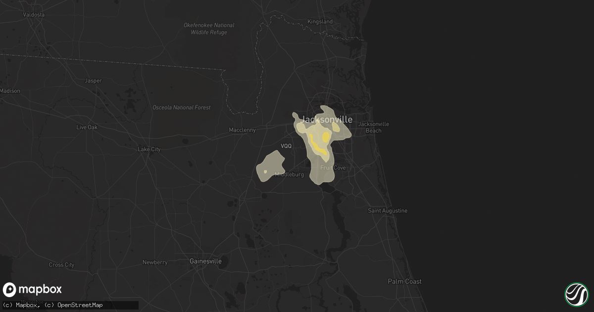 Hail map in Orange Park, FL on June 14, 2013