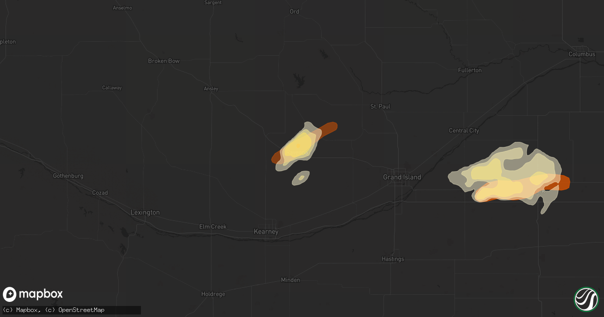 Hail map in Ravenna, NE on June 14, 2013