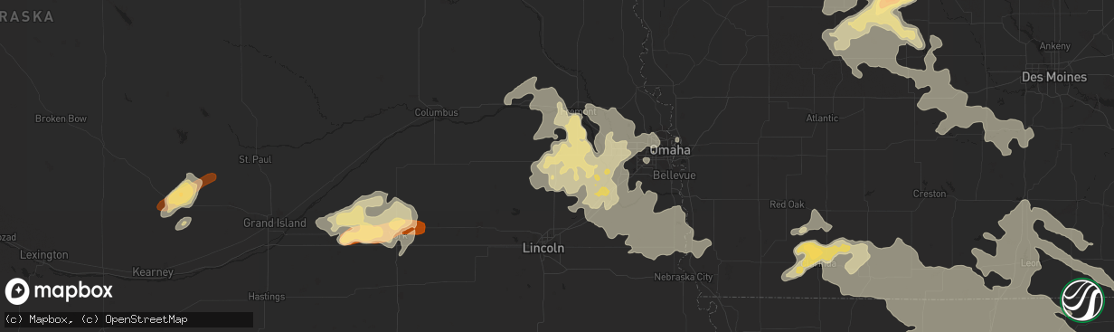 Hail map in Wahoo, NE on June 14, 2013