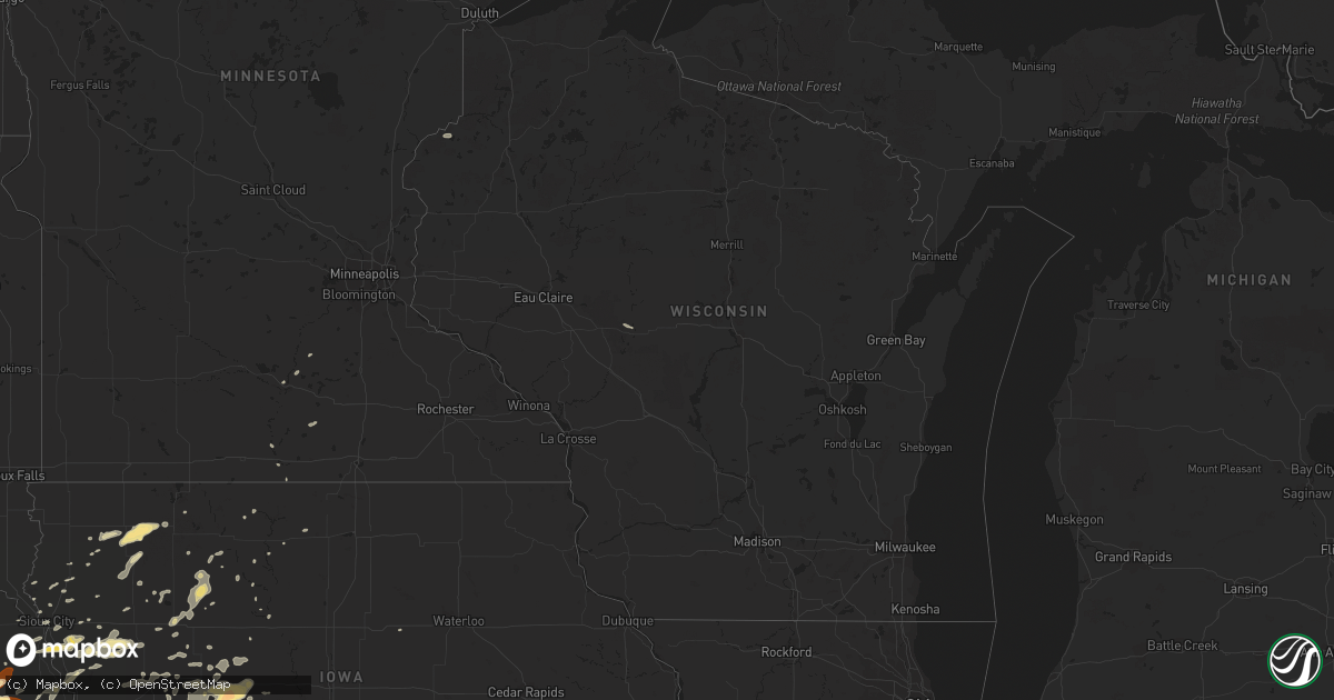 Hail map in Wisconsin on June 14, 2013