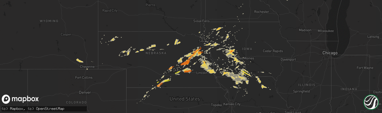 Hail map on June 14, 2013