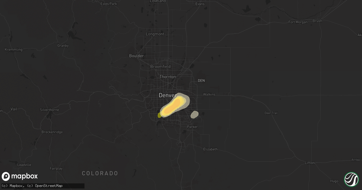 Hail map in Aurora, CO on June 14, 2014