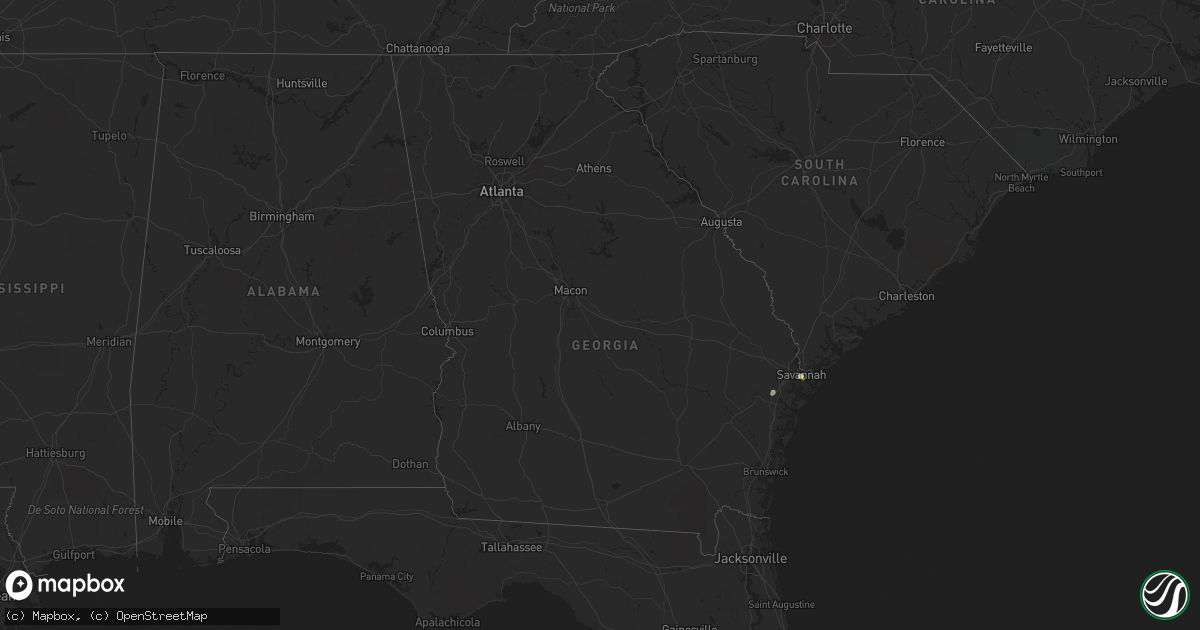 Hail map in Georgia on June 14, 2014