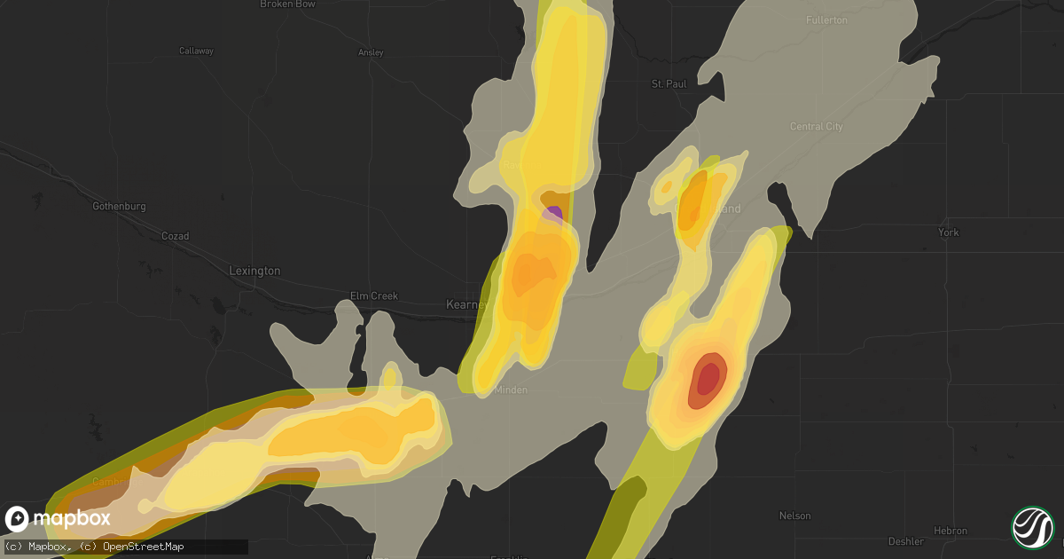 Hail map in Gibbon, NE on June 14, 2014
