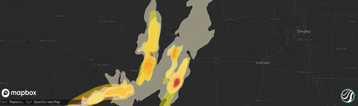 Hail map in Grand Island, NE on June 14, 2014