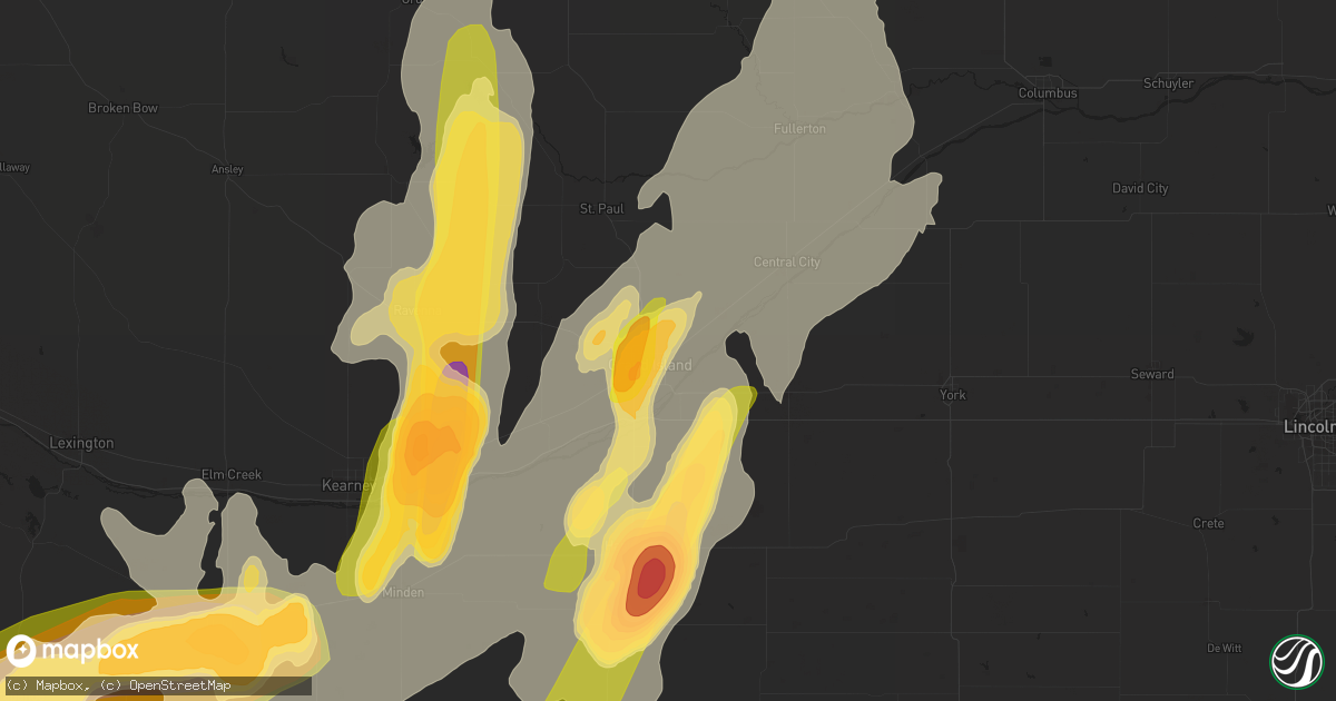 Hail map in Grand Island, NE on June 14, 2014