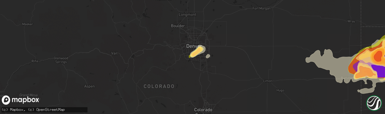 Hail map in Littleton, CO on June 14, 2014