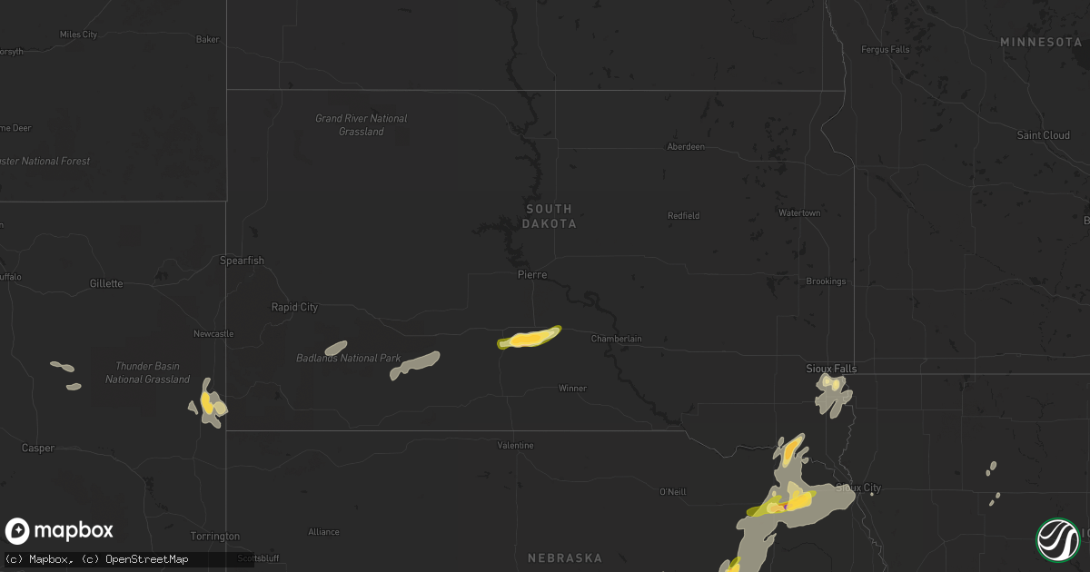 Hail map in South Dakota on June 14, 2014