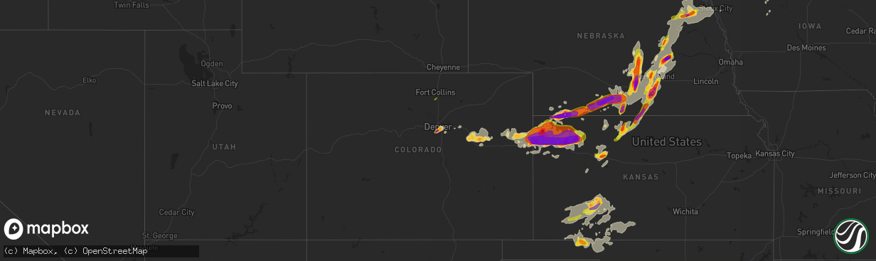 Hail map on June 14, 2014