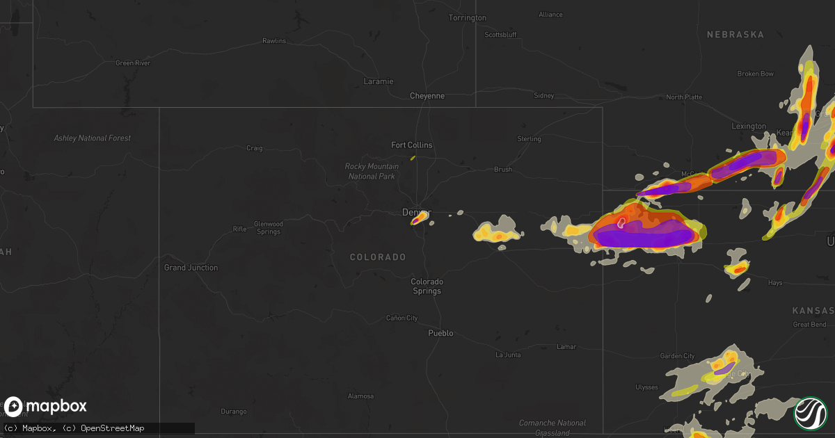 Hail map on June 14, 2014