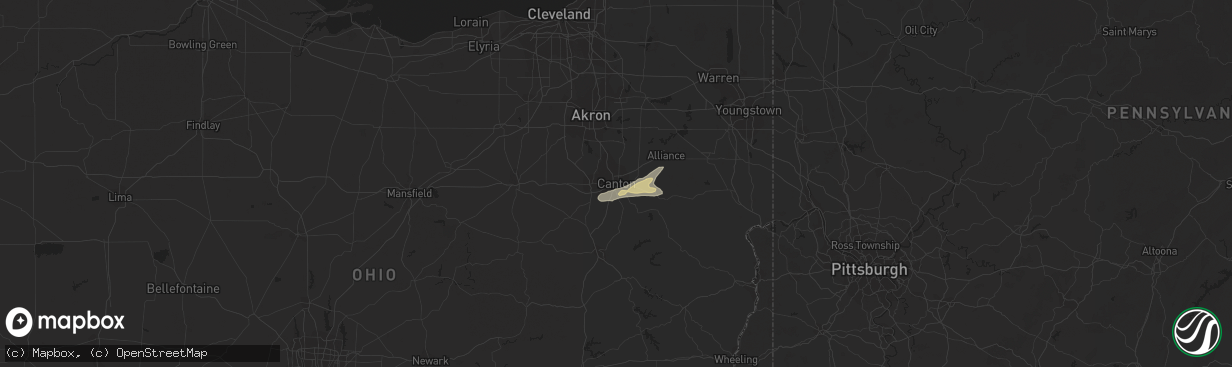 Hail map in Canton, OH on June 14, 2015