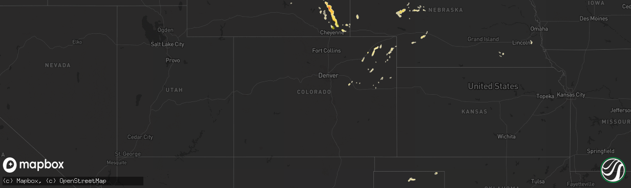 Hail map in Colorado on June 14, 2015