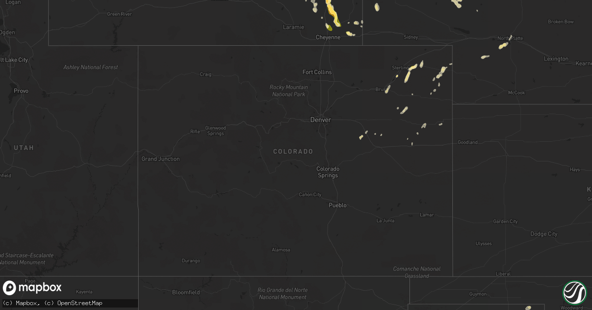 Hail map in Colorado on June 14, 2015