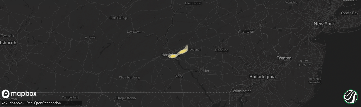 Hail map in Hummelstown, PA on June 14, 2015