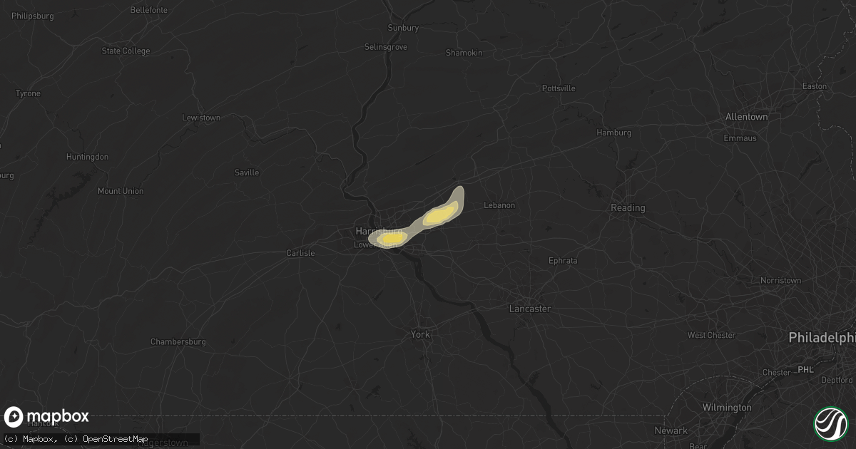 Hail map in Hummelstown, PA on June 14, 2015