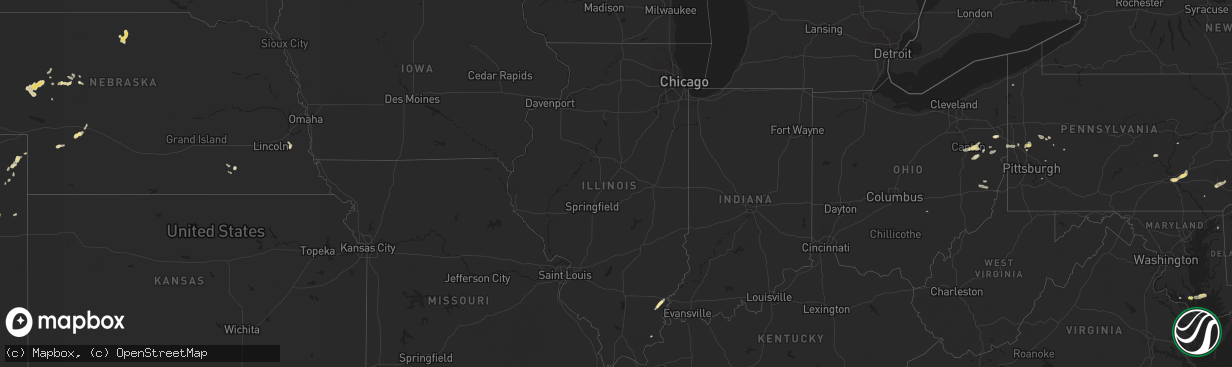 Hail map in Illinois on June 14, 2015