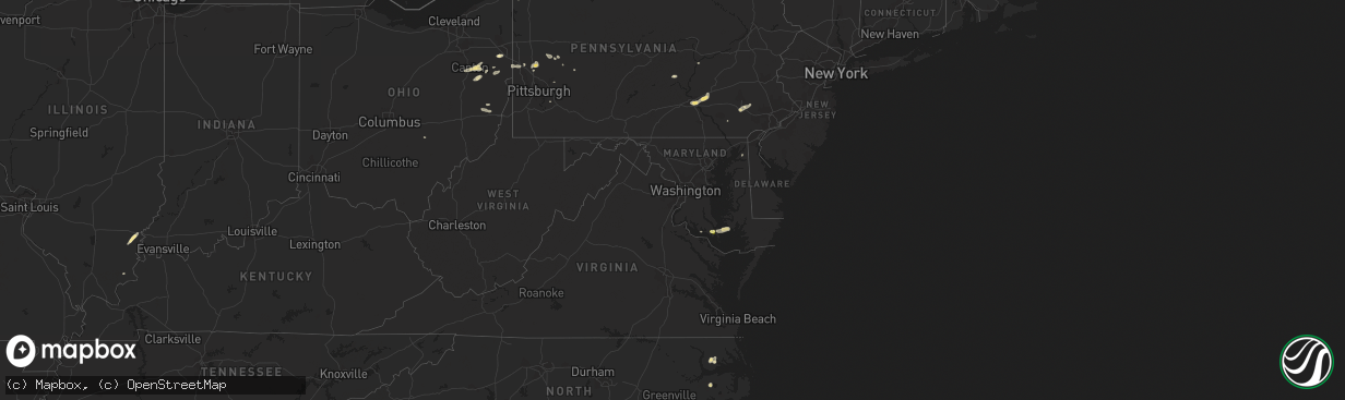 Hail map in Maryland on June 14, 2015