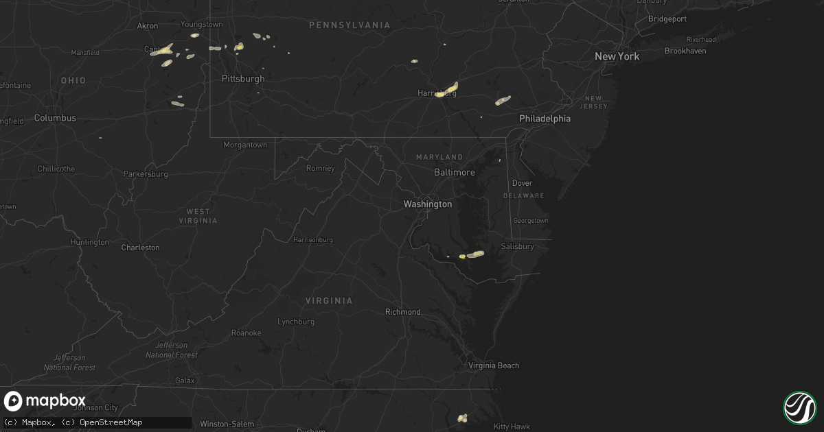Hail map in Maryland on June 14, 2015