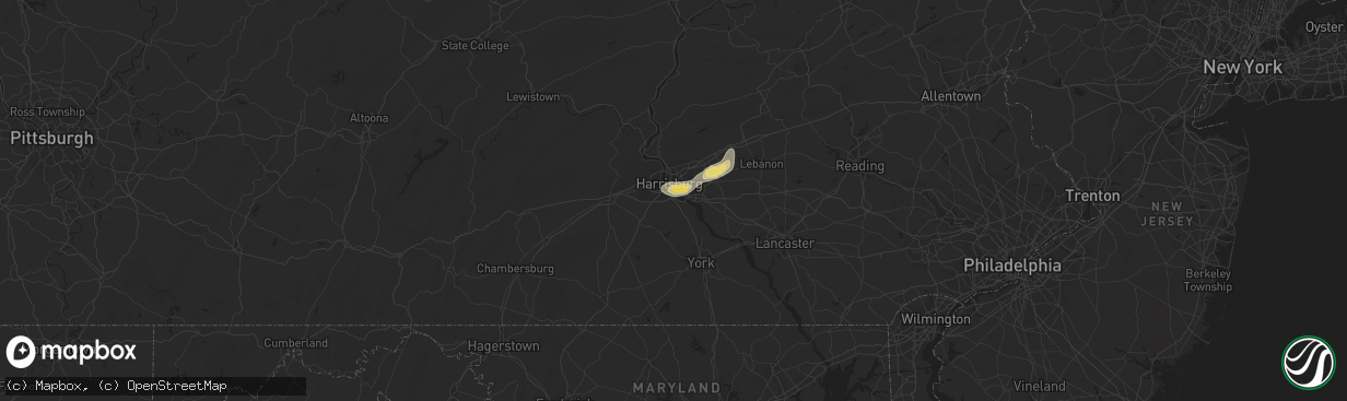 Hail map in New Cumberland, PA on June 14, 2015