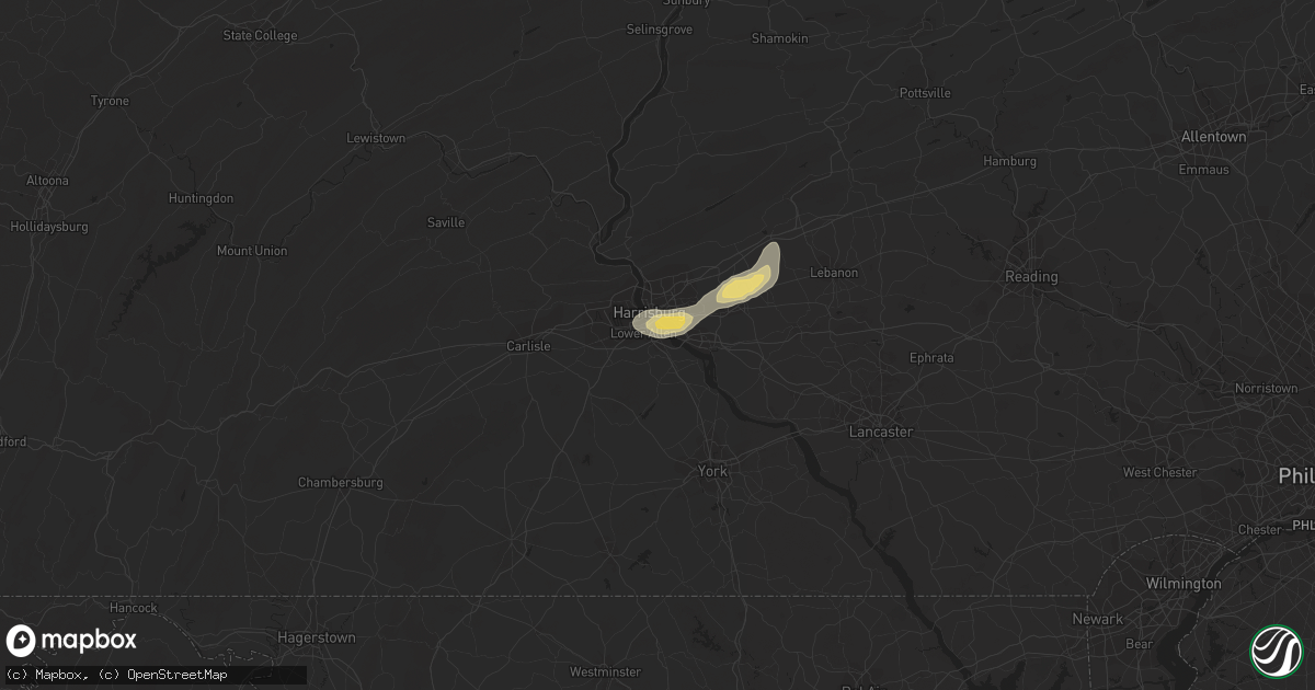 Hail map in New Cumberland, PA on June 14, 2015