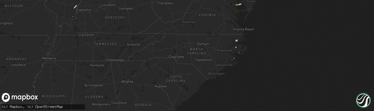 Hail map in North Carolina on June 14, 2015