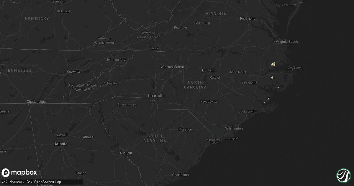 Hail map in North Carolina on June 14, 2015
