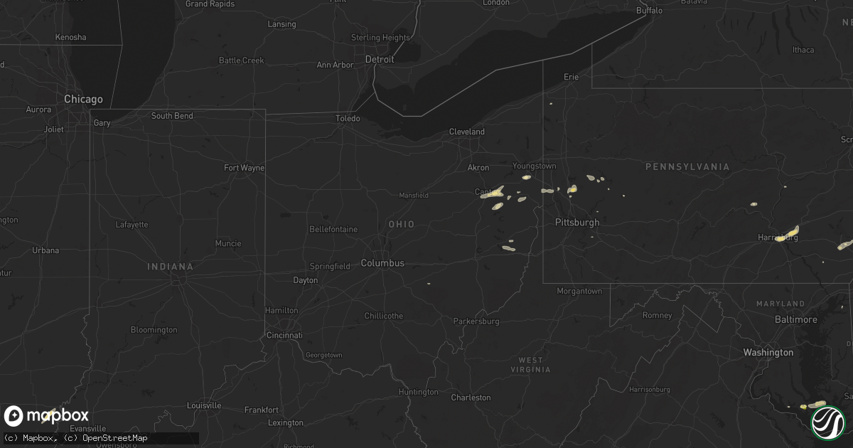 Hail map in Ohio on June 14, 2015