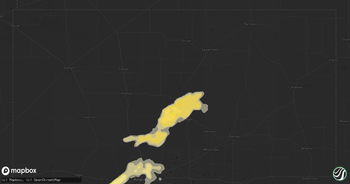 Hail map in Stinnett, TX on June 14, 2015