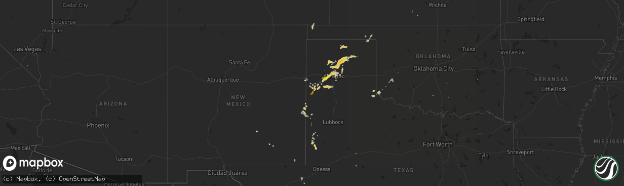 Hail map on June 14, 2015