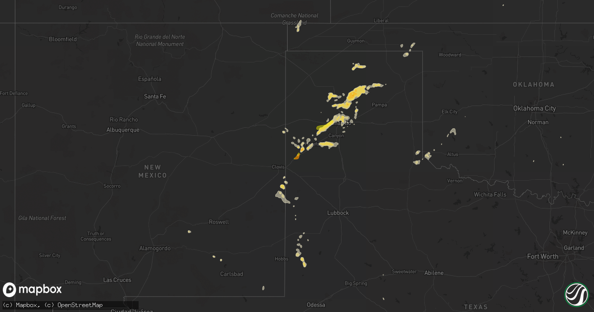 Hail map on June 14, 2015