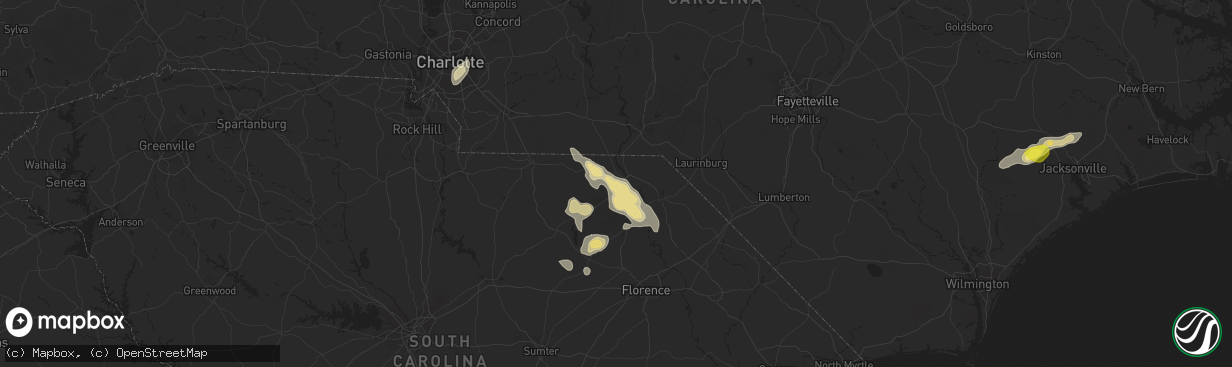 Hail map in Cheraw, SC on June 14, 2016