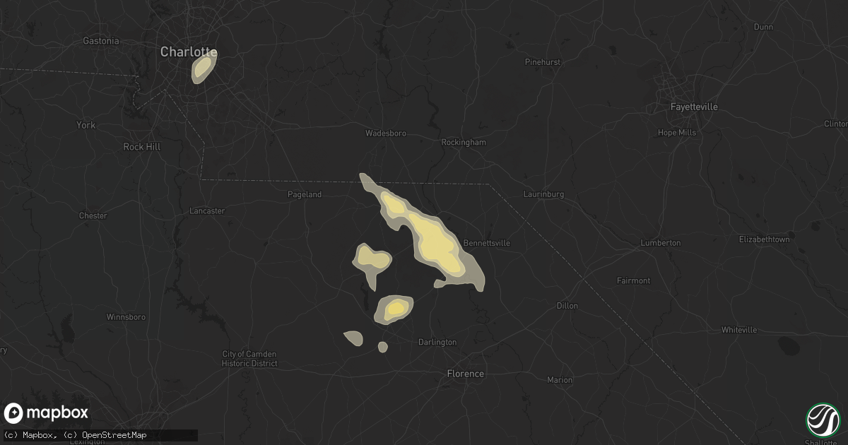 Hail map in Cheraw, SC on June 14, 2016