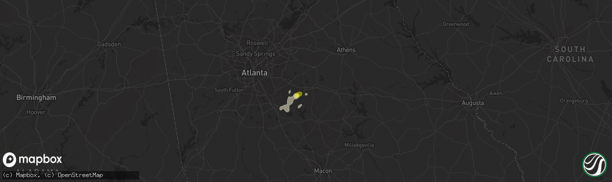 Hail map in Covington, GA on June 14, 2016