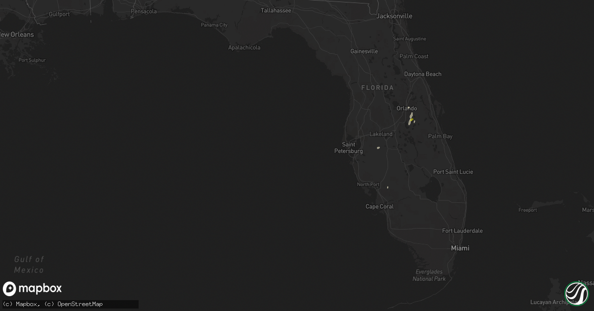 Hail map in Florida on June 14, 2016