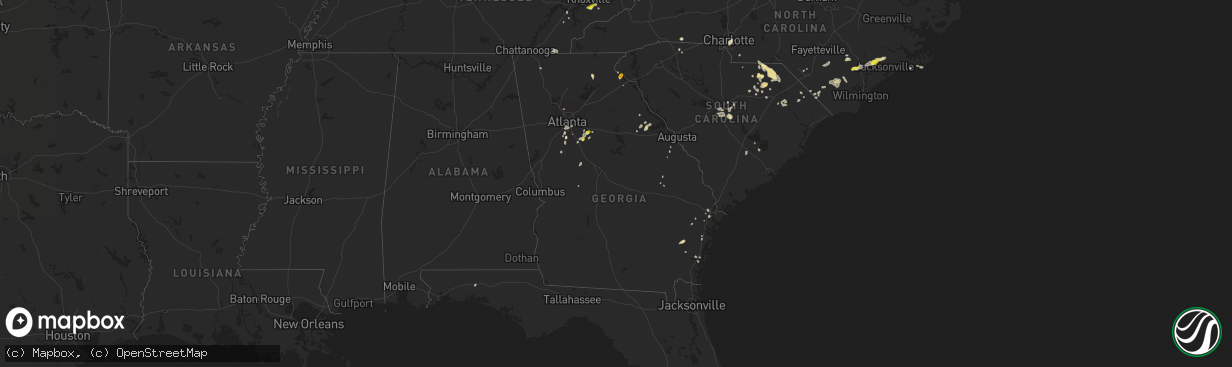 Hail map in Georgia on June 14, 2016