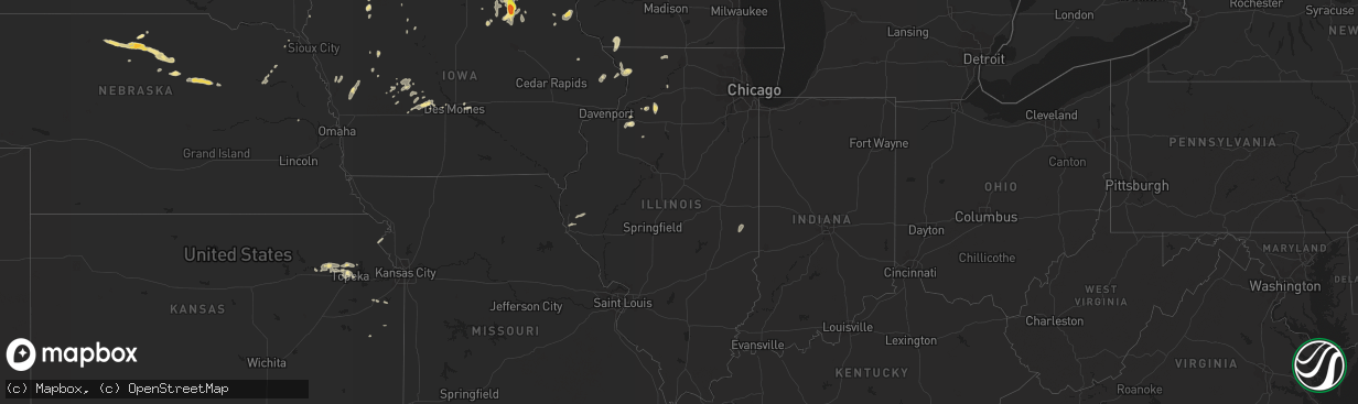 Hail map in Illinois on June 14, 2016