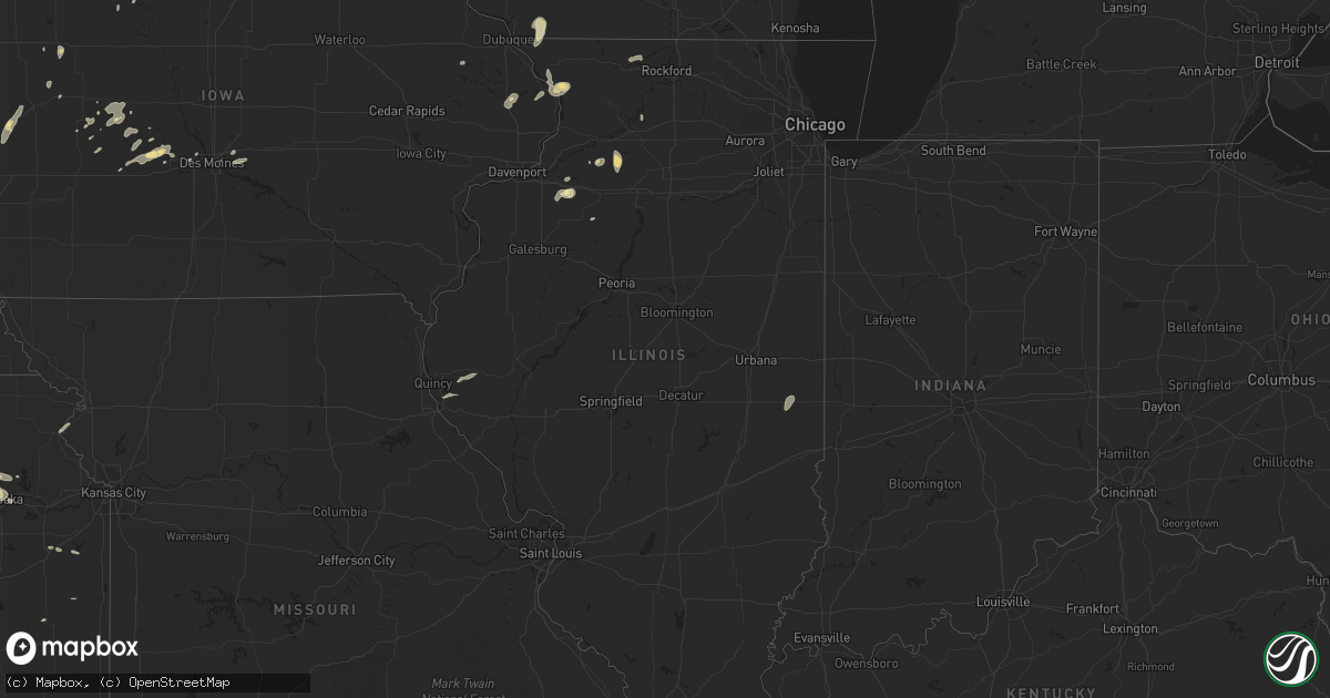 Hail map in Illinois on June 14, 2016