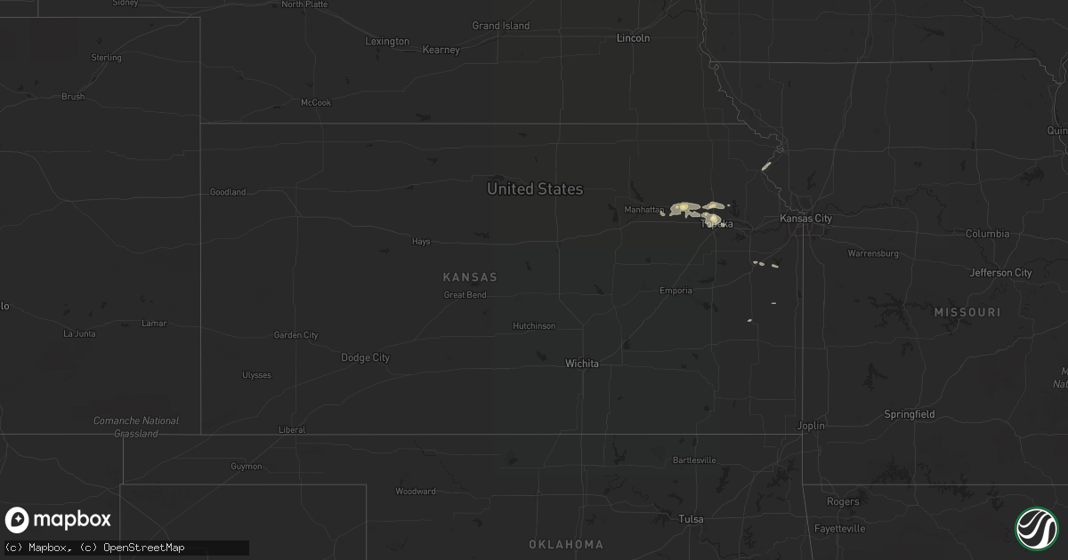 Hail map in Kansas on June 14, 2016