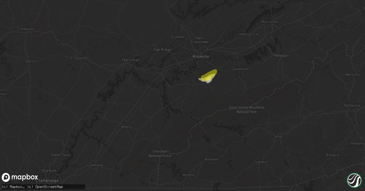 Hail map in Maryville, TN on June 14, 2016