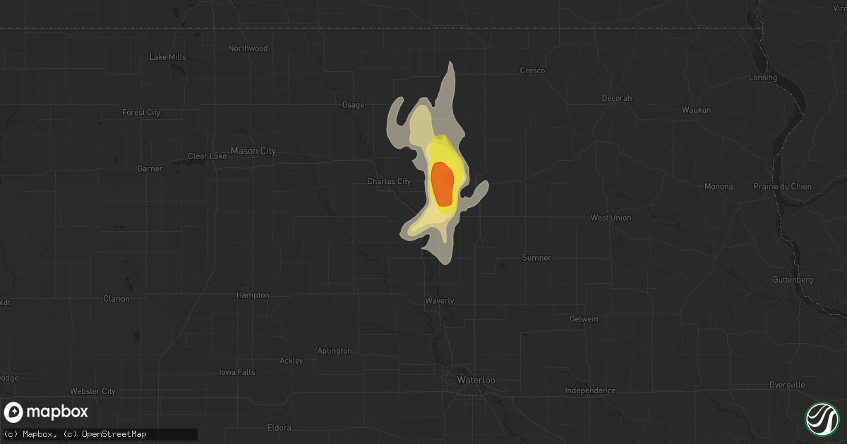 Hail map in Nashua, IA on June 14, 2016
