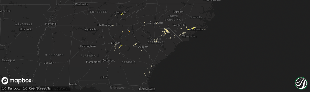 Hail map in South Carolina on June 14, 2016