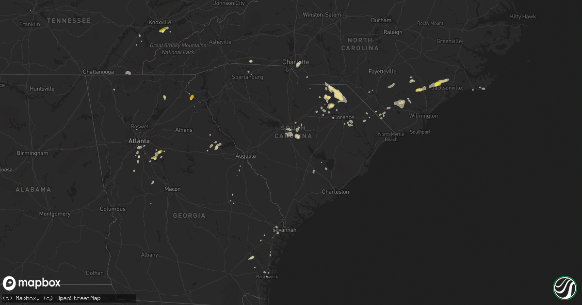 Hail map in South Carolina on June 14, 2016