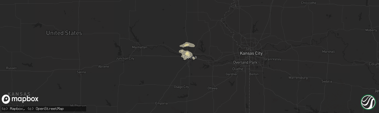 Hail map in Topeka, KS on June 14, 2016