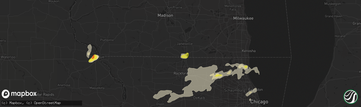 Hail map in Beloit, WI on June 14, 2017