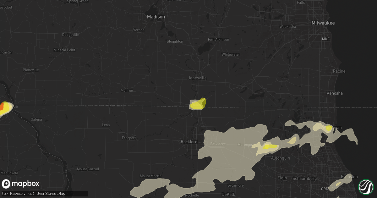 Hail map in Beloit, WI on June 14, 2017