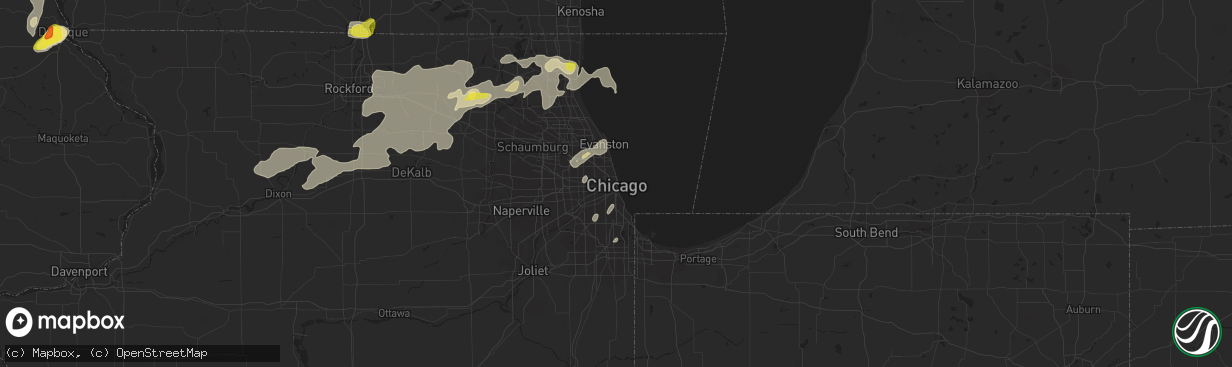 Hail map in Chicago, IL on June 14, 2017