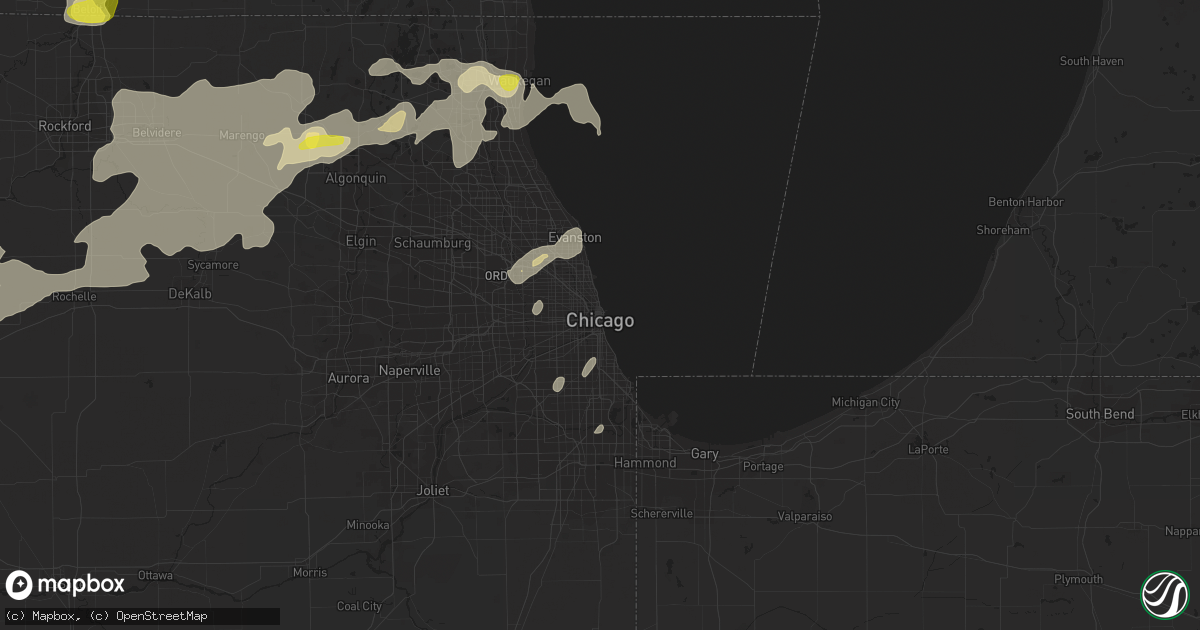 Hail map in Chicago, IL on June 14, 2017
