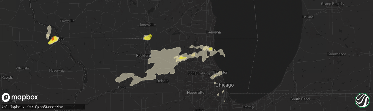 Hail map in Crystal Lake, IL on June 14, 2017