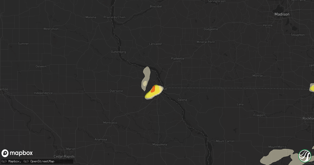Hail map in Dubuque, IA on June 14, 2017